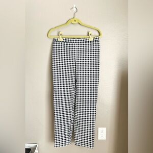 Isaac Mizrahi 24/7 Stretch Black & White Gingham Straight Leg Pants